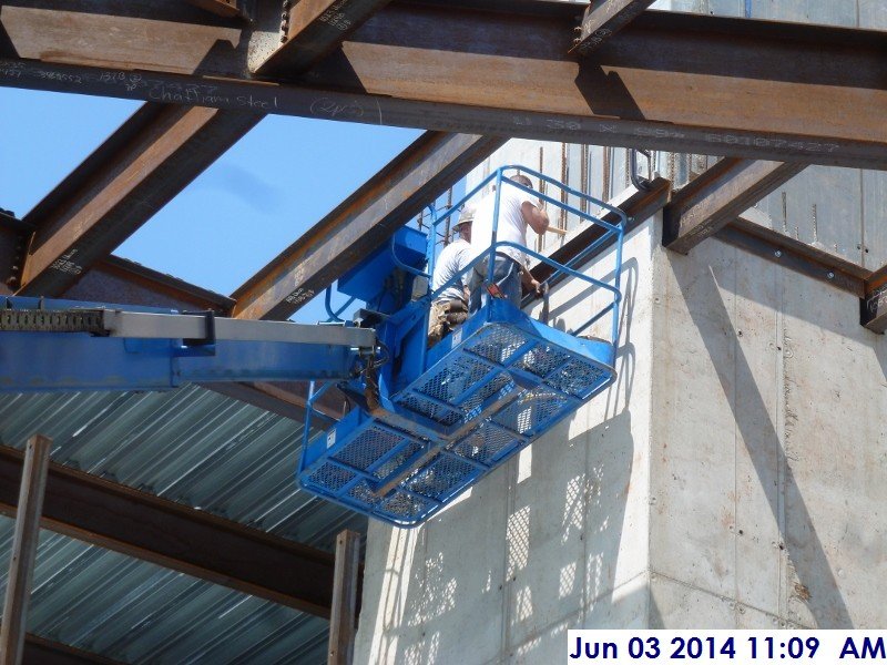 Installing Steel angles at Elev. 1,2,3 for the 3rd Floor Metal decking Facing North-West  (800x600)